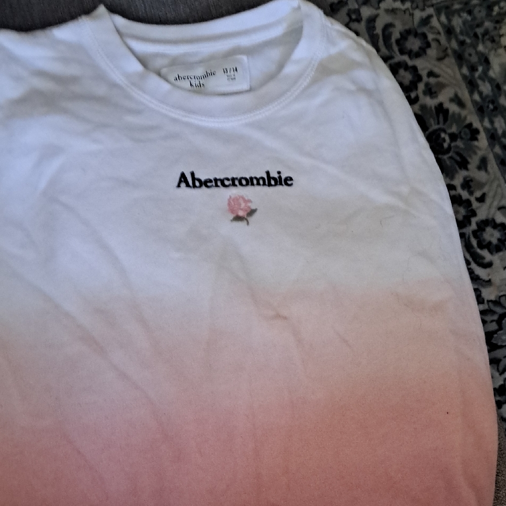 Abercrombie White and Pink Sweatahirt